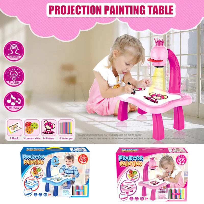 LED Projector Art Painting Table for Kids